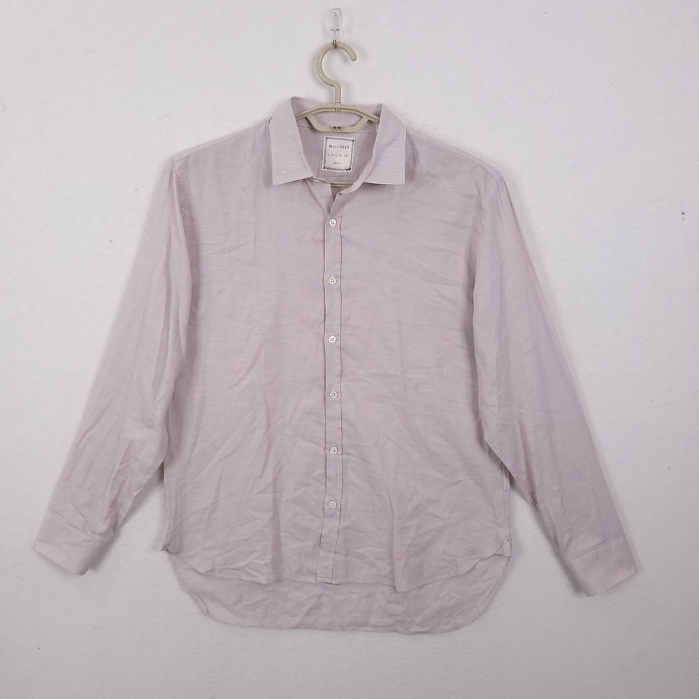 Billy Reid Button Down Shirt Mens L Pink Slim Cut Cotton Long Sleeve Designer